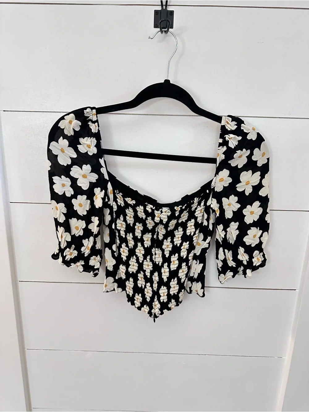 Reformation 2 Georgia daisy chain print square neck halter back crop top boho